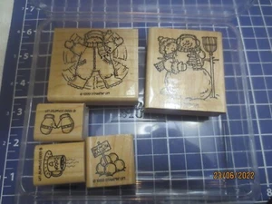 Stampin Up Snow Angels Winter  wood stamp set Missing snowflakes 5 of 6 stamps - Picture 1 of 2
