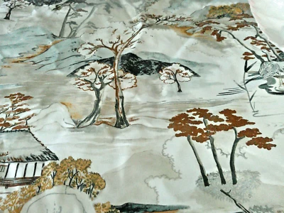 James Dunlop Textiles Cassamance "Matsu Lin" 100% Linen Japanese Oriental 58 x 5 - Image 1 of 4