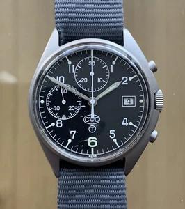 CWC Chronograph R.A.F. Cal.7765 (Valjoux) Date SS Case 40.8mm Manual Wind 1980'S - Picture 1 of 9