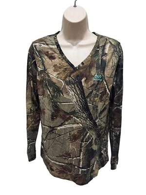 Realtree Womens Long Sleeve Camo Shirt Size L (12-14) - Image 1 of 4
