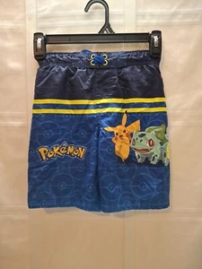 Boys Small Swim Trunks Net Lined Shorts Pokemon Pikachu Swimwear Beach Pool - Picture 1 of 3