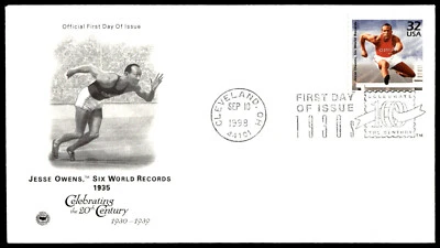 1998 Jesse Owens FDC- Celebrating the Century 1930's  Artcraft Cachet - Image 1 of 2