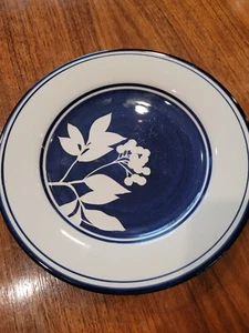 Sureau By Dansk 9” Lunch Or Salad Plates Cobalt Blue White Leaves - Picture 1 of 3