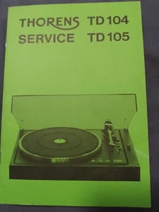 Thorens TD 104 TD 105 Plattenspieler Service Manual Original - Bild 1 von 1
