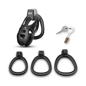 4 Sizes XS/S/M/L Resin Cock Cage Chastity Device Set, Breathable Chastity Loc... - Picture 1 of 9