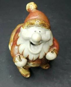 Glasierte Keramik Ski Weihnachtsmann - Bild 1 von 6