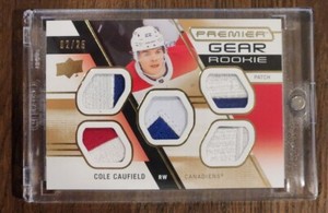 2021-22 Upper Deck Premier Gear Rookie Patch Cole Caufield 02/25 🔥 🔥 🔥