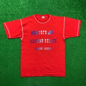 Vintage Nike 1979 Oregon T Shirt USA Rare Champion Blue Bar XL 70s Axeman Pepsi - Picture 1 of 11