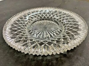 OLD VINTAGE RARE BEAUTIFUL CRYSTAL CLEAR CUT GLASS CARNIVAL PLATE / TRAY, JAPAN - Picture 1 of 12