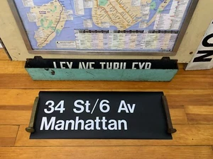 NYC SUBWAY 2 LINE ROLL SIGN 34 STREET 6th AVENUE MANHATTAN MADISON SQUARE GARDEN - Picture 1 of 6