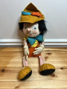 Vintage Pinocchio Real Boy Disney Cloth Felt Doll Fabric Plush Stuffed Toy 23” - Picture 1 of 11