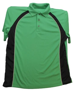Polo golf media/grande lucida verde scuro e nero righe bianche RN #37763 - Foto 1 di 9