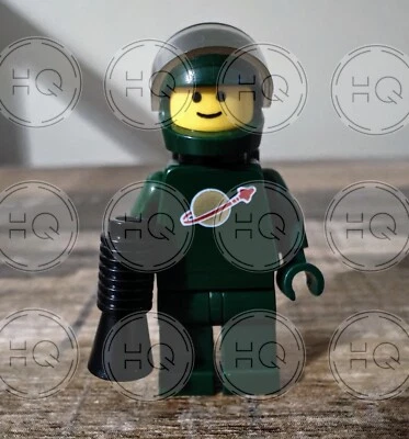 **NEW** 100% LEGO Classic Dark Green Space Man Decaled Minifigure - Image 1 of 4