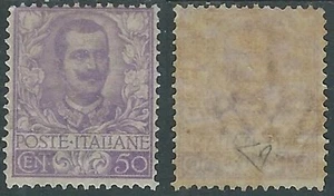1901 REGNO FLOREALE 50 CENT CERTIFICATO MH * - AAA - Picture 1 of 2