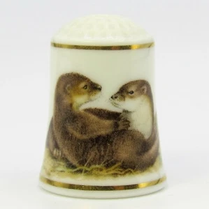 FRANKLIN PORCELAIN THIMBLE BABY ANIMALS OF THE WORLD SERIES, - Picture 1 of 5