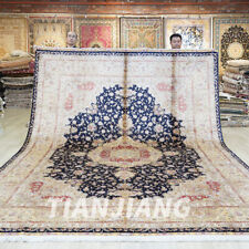 9'x12' Handwoven Silk Rug Oversized Turkish Antistatic Exquisite Carpet Tj413A