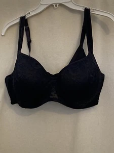 Avenue Body Black Lace Overlay Padded UW Bra Sz 44 D - Picture 1 of 5