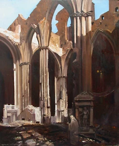 Karl SCHIESTL - La morte e la chiesa di Santo Stefano distrutta - Simbolista. - Foto 1 di 20