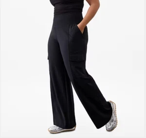 Athleta Womens |2X| Black Venice High Rise Wide Leg Cargo Pant/411453 - Picture 1 of 9
