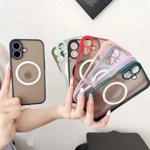 For iPhone 16 Pro Max/16 Pro/16 Clear Transparent MagSafe Case Magnetic Cover - Picture 1 of 27