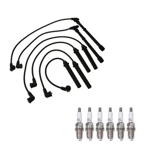 Denso Wire Set 7mm & 6 Double Platinum Spark Plugs 0.044 Kit For Nissan 3.3 V6 - Picture 1 of 1