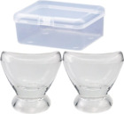 2Pcs Transparent Glass Eye Wash Cup for Eye Rinse,Cleansing with Storage 