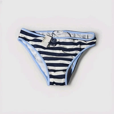 Parte inferior de bikini Burberry London para mujer Y2K náutica a rayas azul blanco pequeño NUEVO Foto 1 de 4