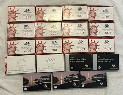 1999  S TO 2015 S SILVER PROOF SET LOT / 19 SETS - Image 1 of 4