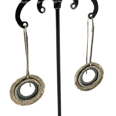 Silpada Sterling Silver Hammered Open Circle Drop Dangle Earrings, 9.10g - Image 1 of 4