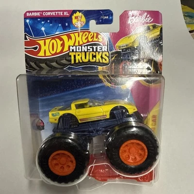 2025 Hot Wheels Monster Trucks Barbie Yellow Corvette Xl freestyle wreckers - Image 1 of 4