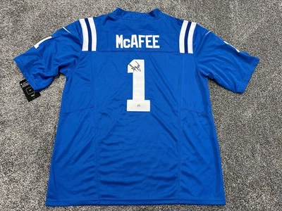 PAT MCAFEE Indianapolis Colts SIGNED Autograph Football Jersey PSA COA XL - Image 1 of 3