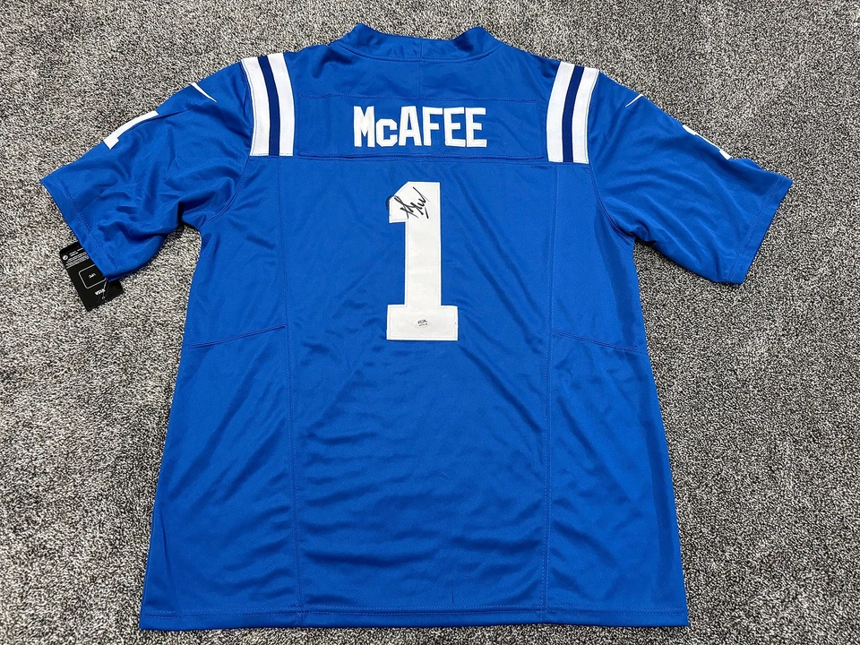 PAT MCAFEE Indianapolis Colts SIGNED Autograph Football Jersey PSA COA XL - Image 1 of 3