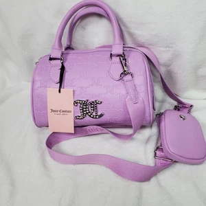 Juicy Couture All About That Bling Umhängetasche Crossbody Tasche mit Beutel Violett Neu mit Etikett - Bild 1 von 7