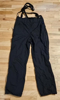 Vintage Patagonia Women's Snow Shell Pants Ski Bibs Mesh Lined Black Size 14 - Image 1 of 4