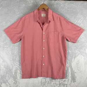 Quiksilver Waterman Shirt Men’s Medium Comfort Fit Salmon Pink Short Sleeve - Picture 1 of 5