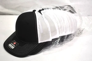 Richardson 112 Original Trucker Blank Snapback Hat Lot of 12 Black & White - Picture 1 of 6