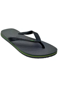 Havaianas Men's Brazil Logo Flip Flop Sandals Steel Gray - Picture 1 of 3