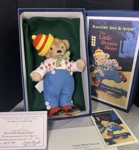 John Wright Little Brown Bear Raggedy Ann Andy New With COA Limited - Picture 1 of 6