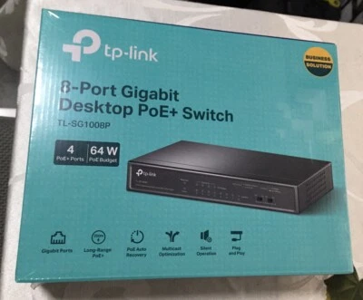 TP-LINK TL-SG1008P 8-Port Gigabit Desktop POE Switch with 4-Port PoE+ - Image 1 of 4