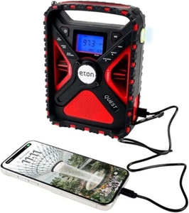 (NEW) Eton Quest Hand Crank NOAA Weather Radio, All Band Emergency Radio Red  - Picture 1 of 7