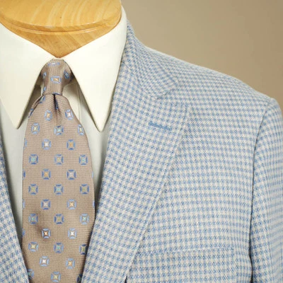 Abrigo deportivo 42L IBIZA 2 botones azul y tostado a cuadros 42 largo - IB07 Foto 1 de 4