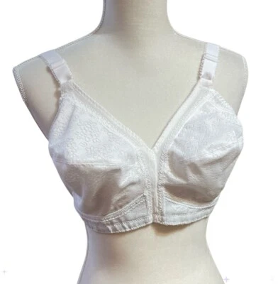 Sujetador Vintage Sears Timeless Comfort Inalámbrico Encaje Floral Blanco Soporte 40C Cómodo Foto 1 de 4