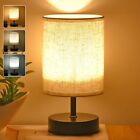 Zzenrysam Bedside Table Lamp For Bedroom Nightstand With Fabric Shade Night L...