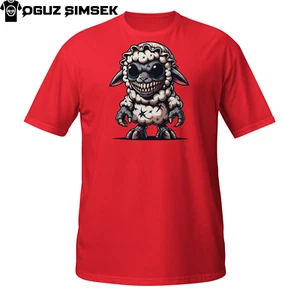 Creepy Sheep T-Shirt | Evil Lamb in Costume | Horror Animal Graphic Tee - Picture 1 of 33