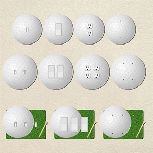 Golf Ball Wall Plate Switch Paddle Outlet Rocker Cover 1 2 3 Gang Wallplates - Picture 1 of 12