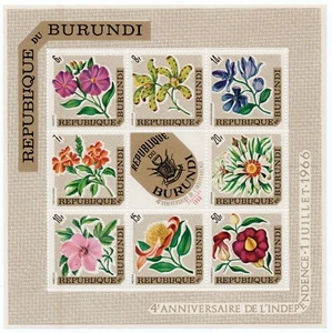 1967 - Burundi - Anniversario dell'indipendenza, foglietto MNH** - Picture 1 of 1