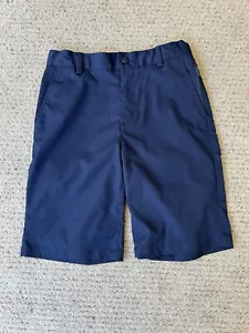 Lands End Boys School Uniform Chino Navy Shorts Size 12 - Picture 1 of 9