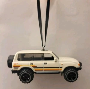 Toyota Land Cruiser 80 Custom Christmas Car Ornament 1/64 Die-cast White - Picture 1 of 2