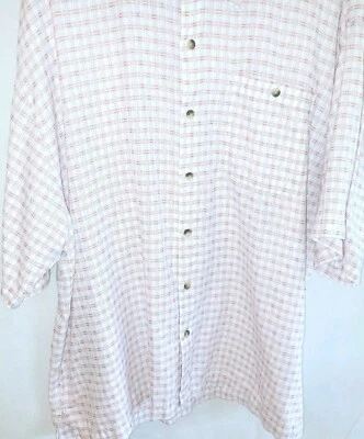 Alpine Design Mens XL Short Sleeve Checked Shirt Orange White - Image 1 of 4