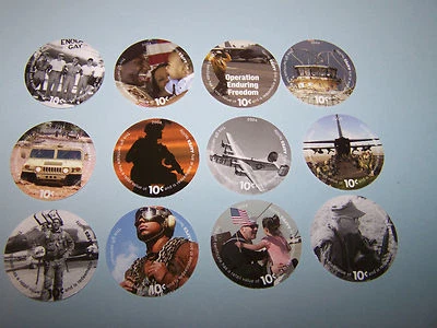   5th  Print About Uncir. 10 Cent  Set of AAFES  Pogs - Image 1 of 2